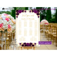 Eggplant Seating Chart template,Eggplant Seating Plan template,(19w)